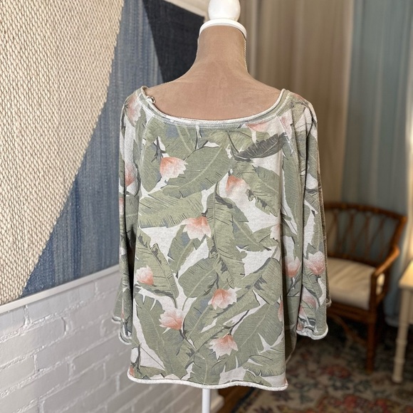 Cato Tropical Floral Raw Hem Sweatshirt - Picture 9 of 10